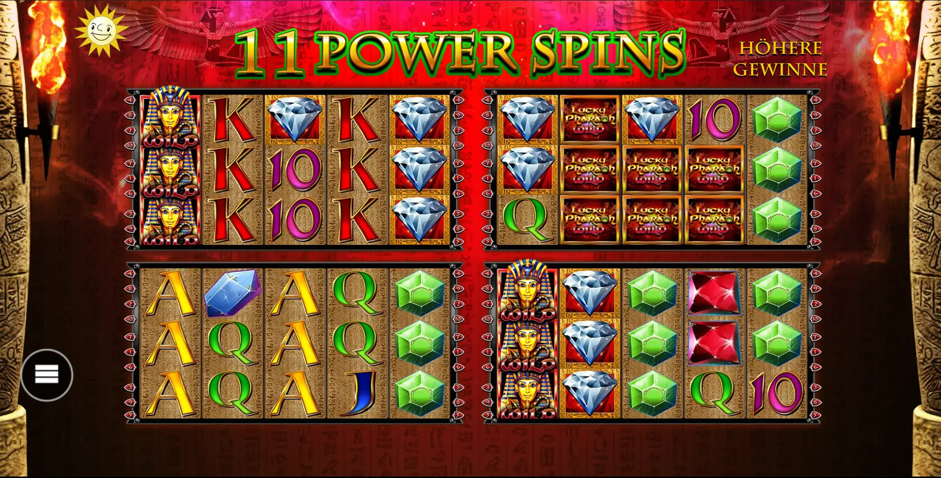 Lucky Pharaoh Wild Layout – Erweitertes Spielfeld