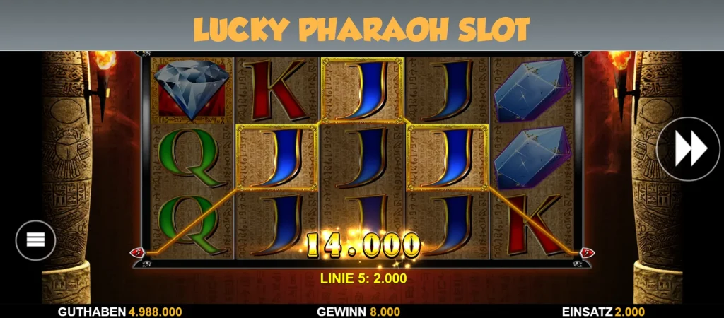 Lucky Pharaoh Slot – Spielfeld des Merkur-Klassikers